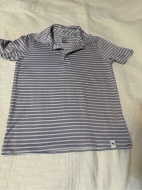 Tommy Tommy Bahama Active Boys Striped Polo Shirt Size 5/6 Blue White
